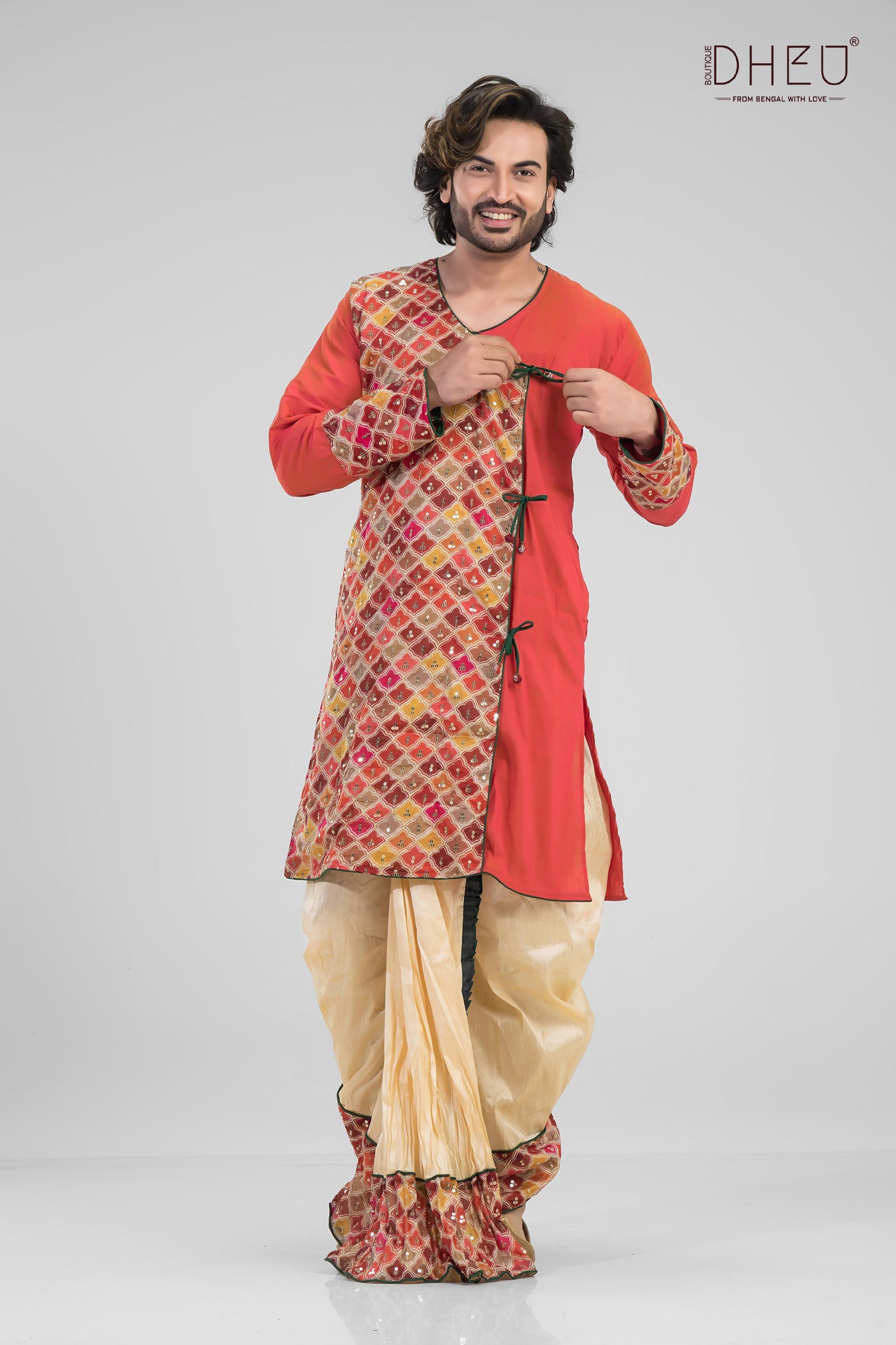 Dheu Exclusive Designer Kurta Dhoti(Optional) Set