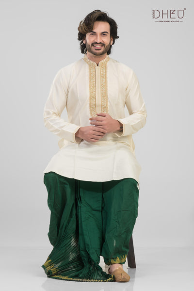 Wedding Dresscode-Men's Kurta + Dhoti(Optional)