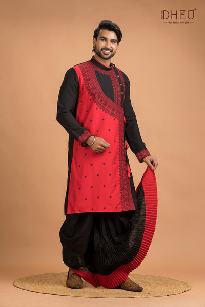 Dheu Designer Kurta Dhoti(Optional) Set