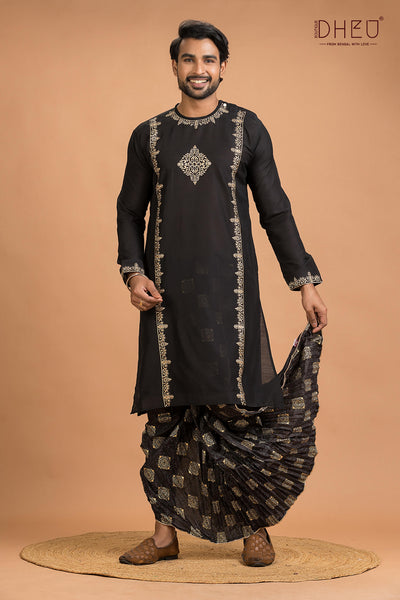 Dheu Designer Kurta Dhoti(Optional) Set
