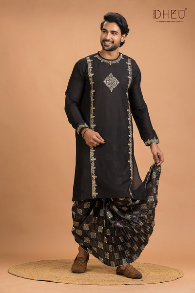Dheu Designer Kurta Dhoti(Optional) Set