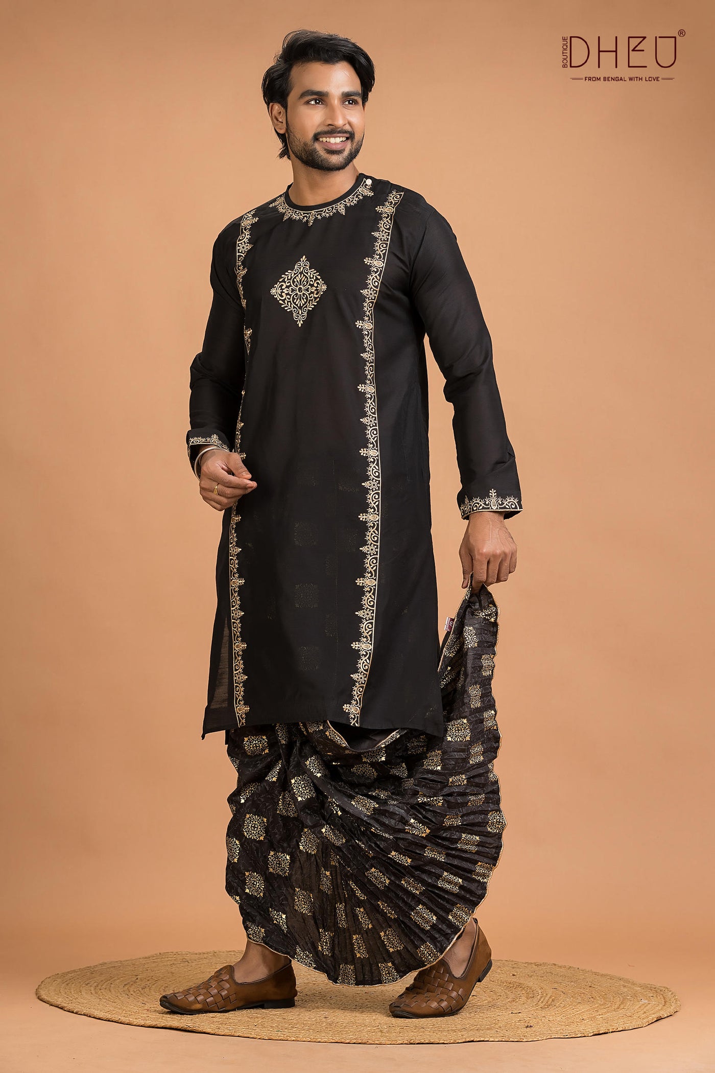 Dheu Designer Kurta Dhoti(Optional) Set