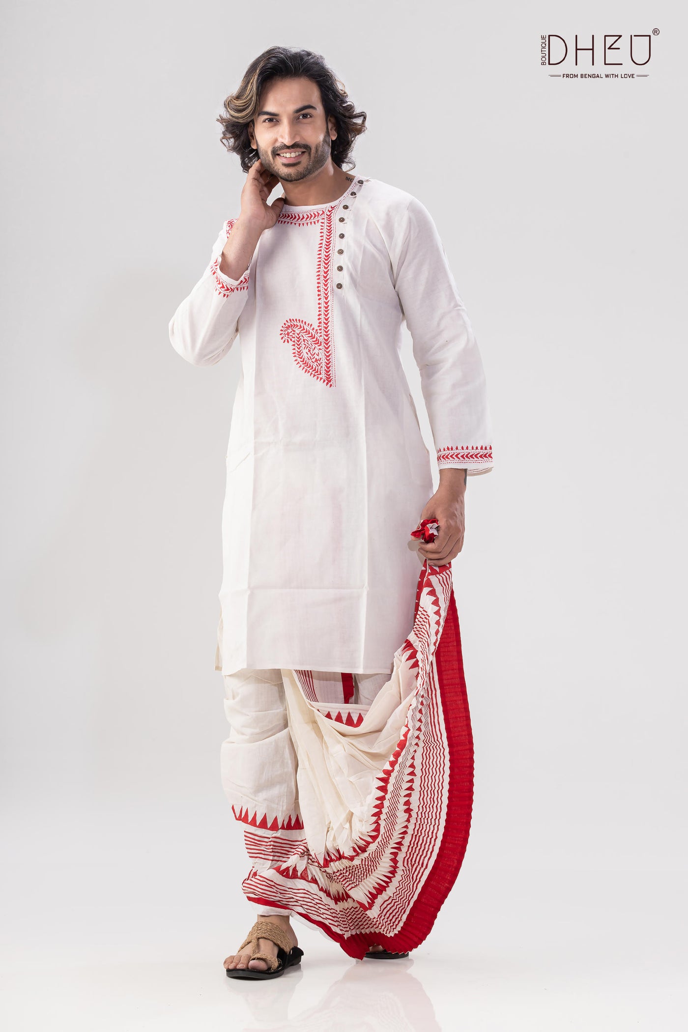 Lal Sada- Designer Couple Set