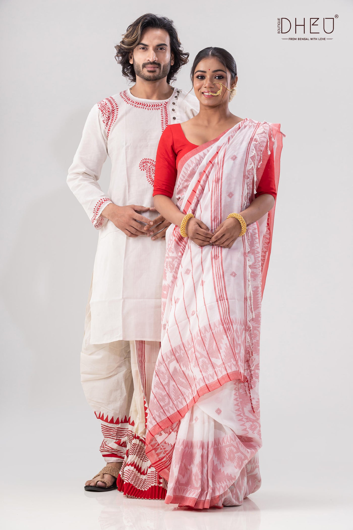 Lal Sada- Designer Couple Set