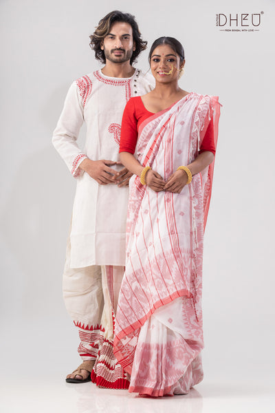 Lal Sada- Designer Couple Set