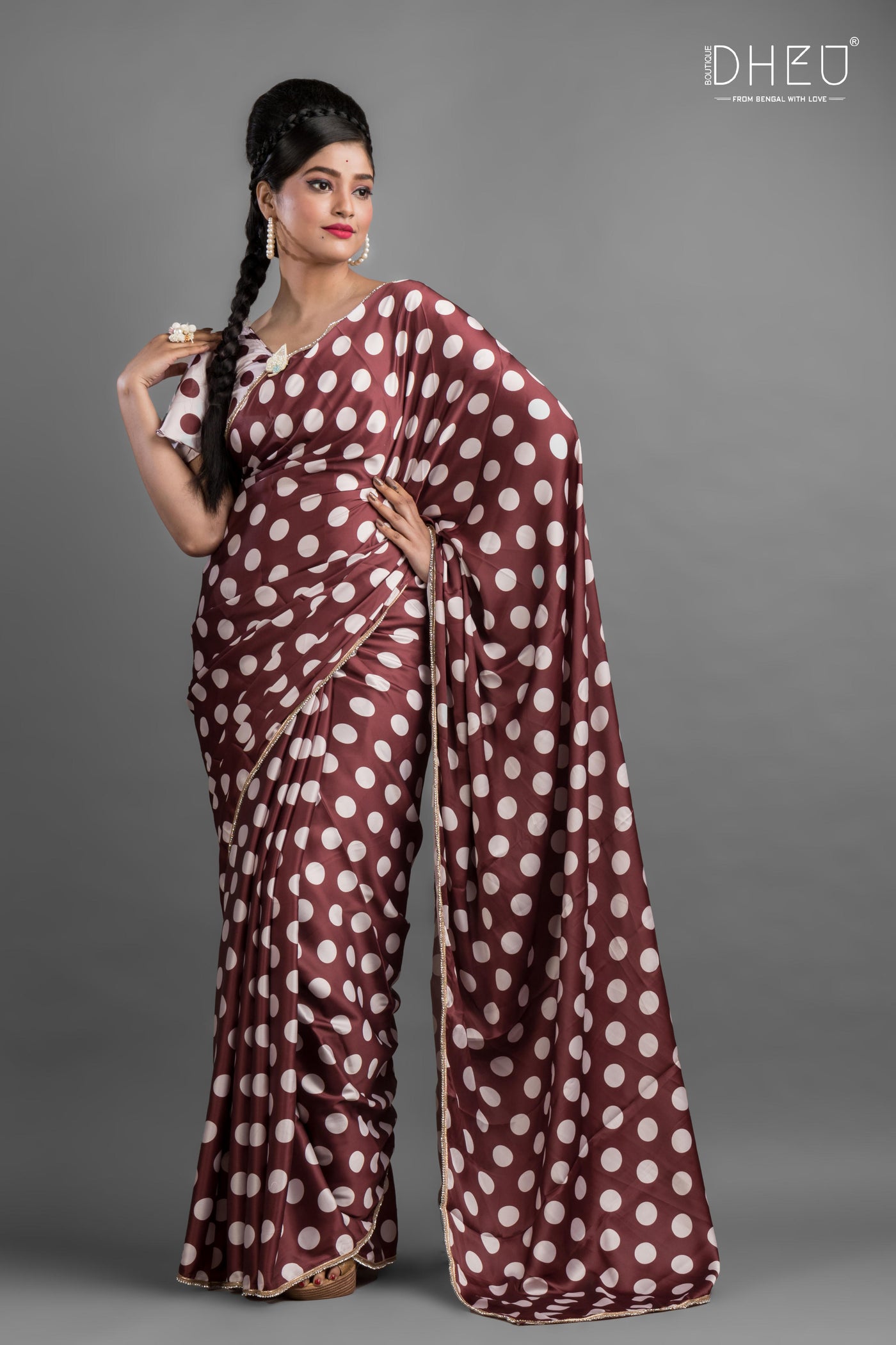 Suku Suku-Dheu Exclusive Printed Satin Saree