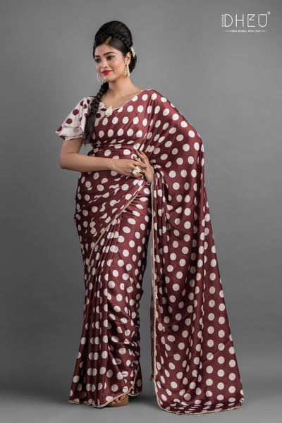 Suku Suku-Dheu Exclusive Printed Satin Saree