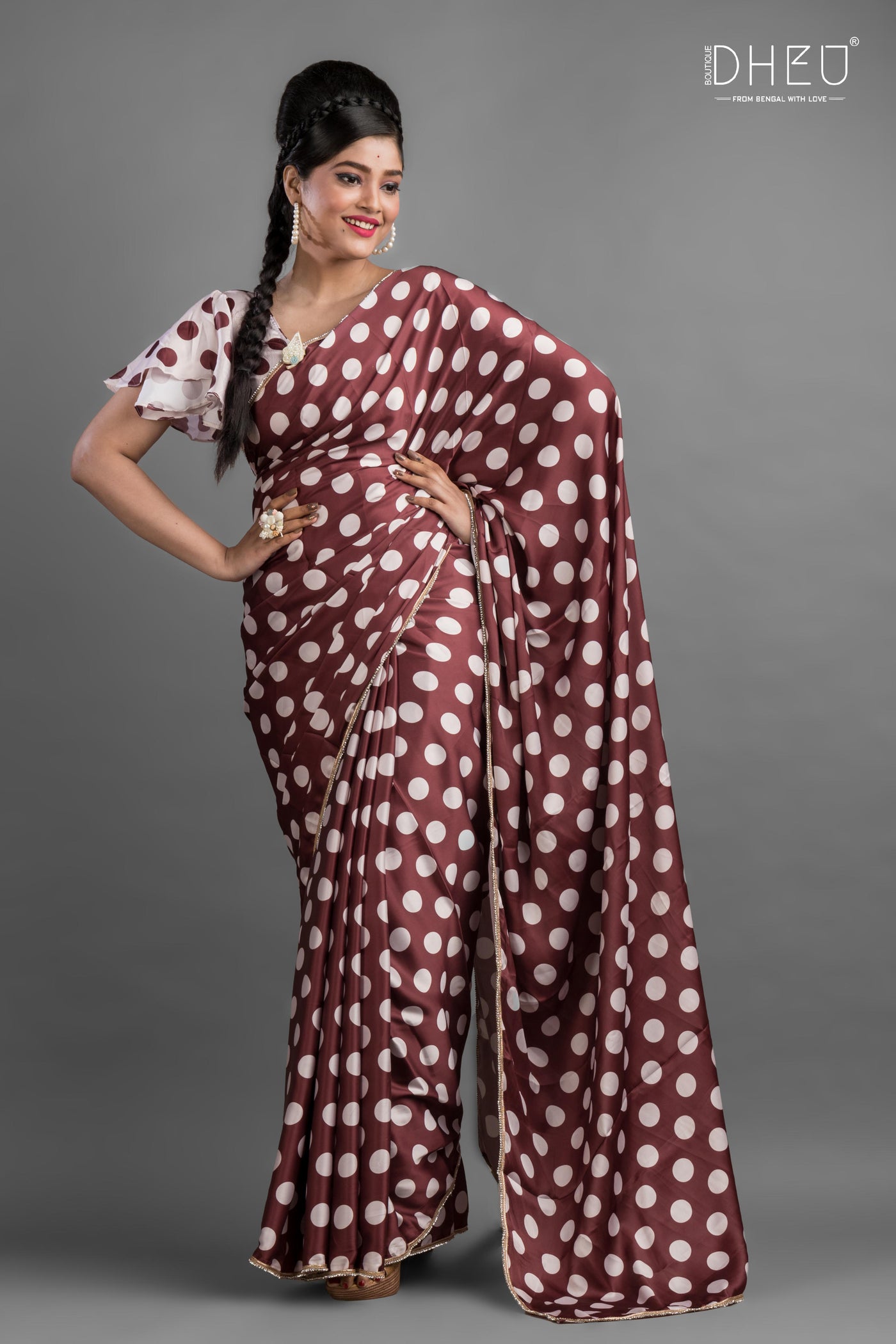 Suku Suku-Dheu Exclusive Printed Satin Saree