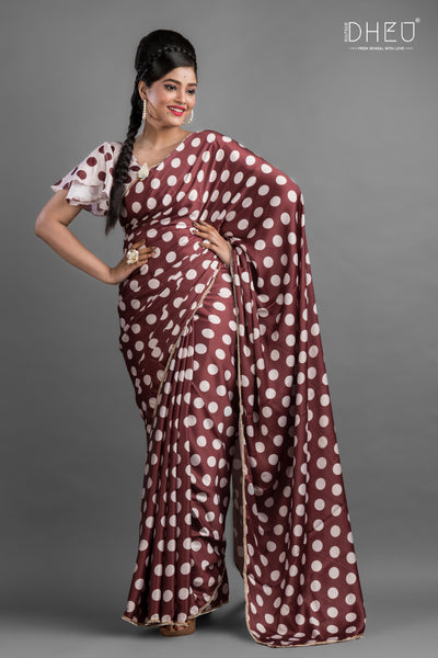 Suku Suku-Dheu Exclusive Printed Satin Saree