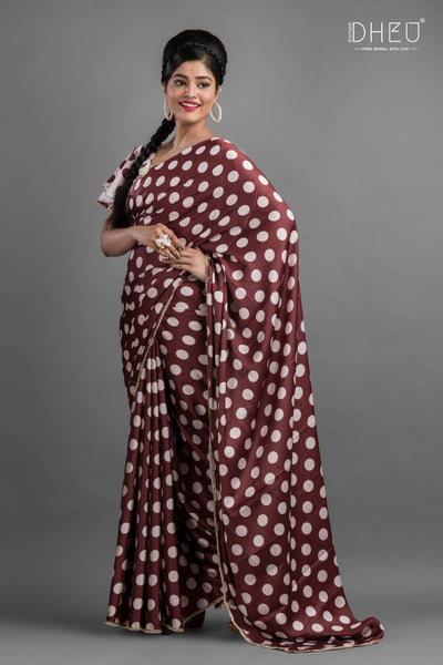 Suku Suku-Dheu Exclusive Printed Satin Saree