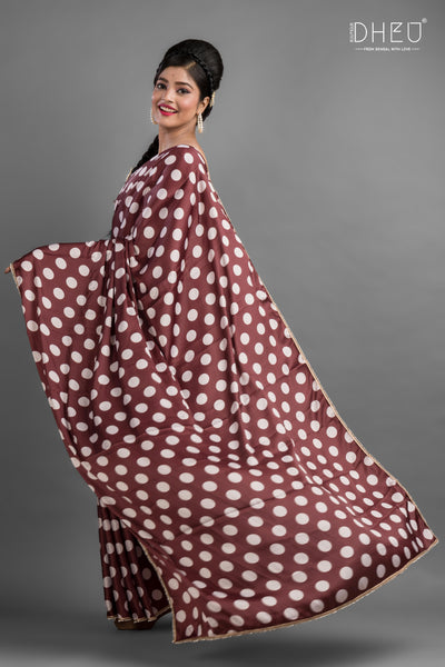 Suku Suku-Dheu Exclusive Printed Satin Saree