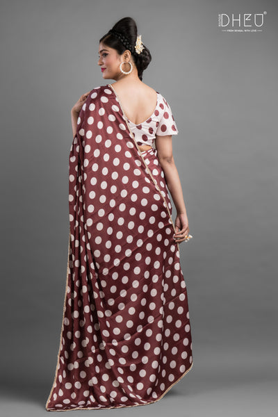 Suku Suku-Dheu Exclusive Printed Satin Saree