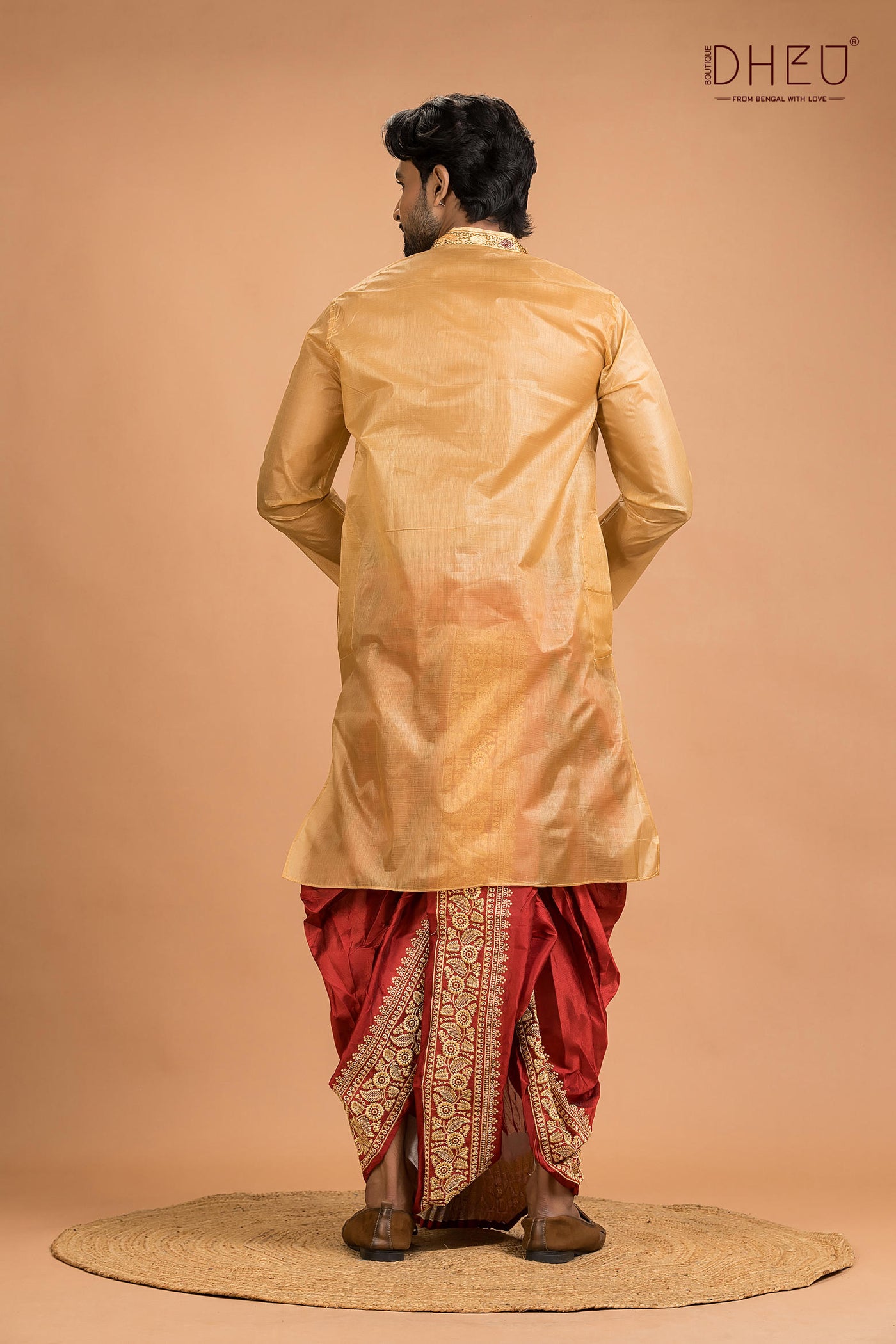 Designer Silk Wedding Kurta Dhoti(Optional) Set