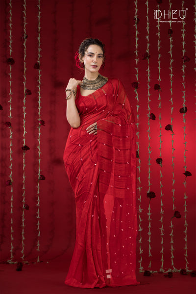 Pure Khadi Silk Gini Saree (Silk Mark Certified)