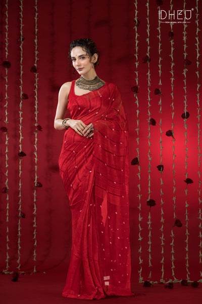 Pure Khadi Silk Gini Saree (Silk Mark Certified)