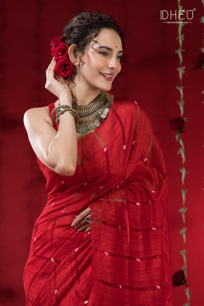 Pure Khadi Silk Gini Saree (Silk Mark Certified)