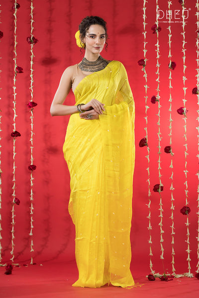 Pure Khadi Silk Gini Saree (Silk Mark Certified)
