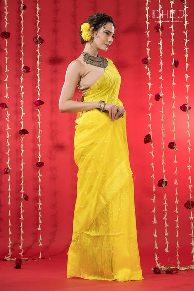 Pure Khadi Silk Gini Saree (Silk Mark Certified)