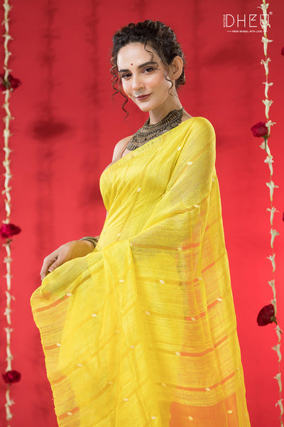 Pure Khadi Silk Gini Saree (Silk Mark Certified)