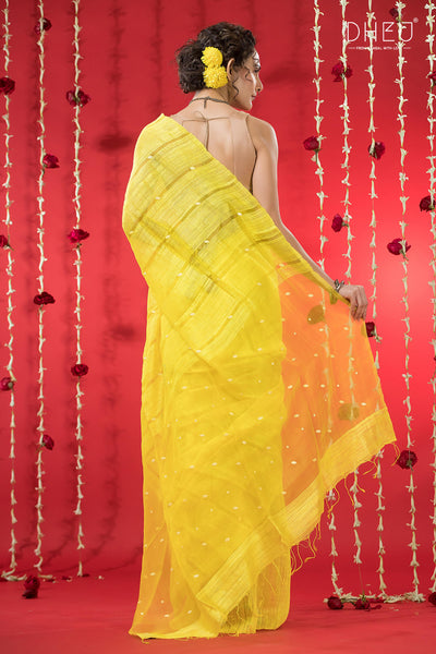 Pure Khadi Silk Gini Saree (Silk Mark Certified)