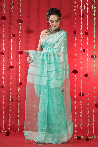 Pure Khadi Silk Gini Saree (Silk Mark Certified)