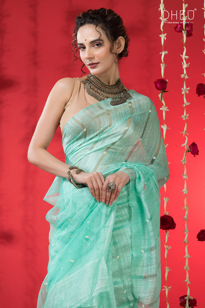 Pure Khadi Silk Gini Saree (Silk Mark Certified)