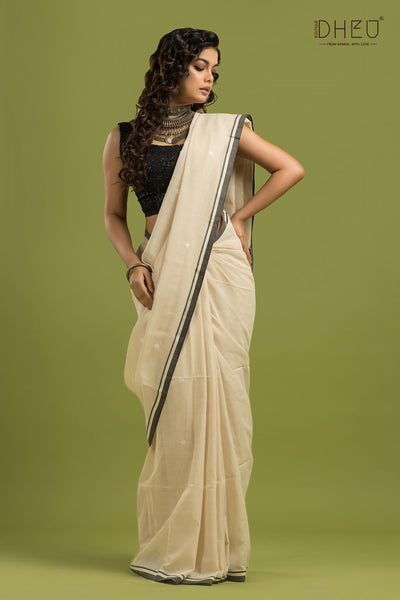 Pure Khadi Cotton Saree (With Handloom Mark Certified)
