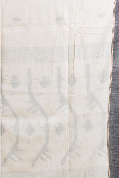 Dudhsagar-Pure Khadi Jamdani Cotton Saree