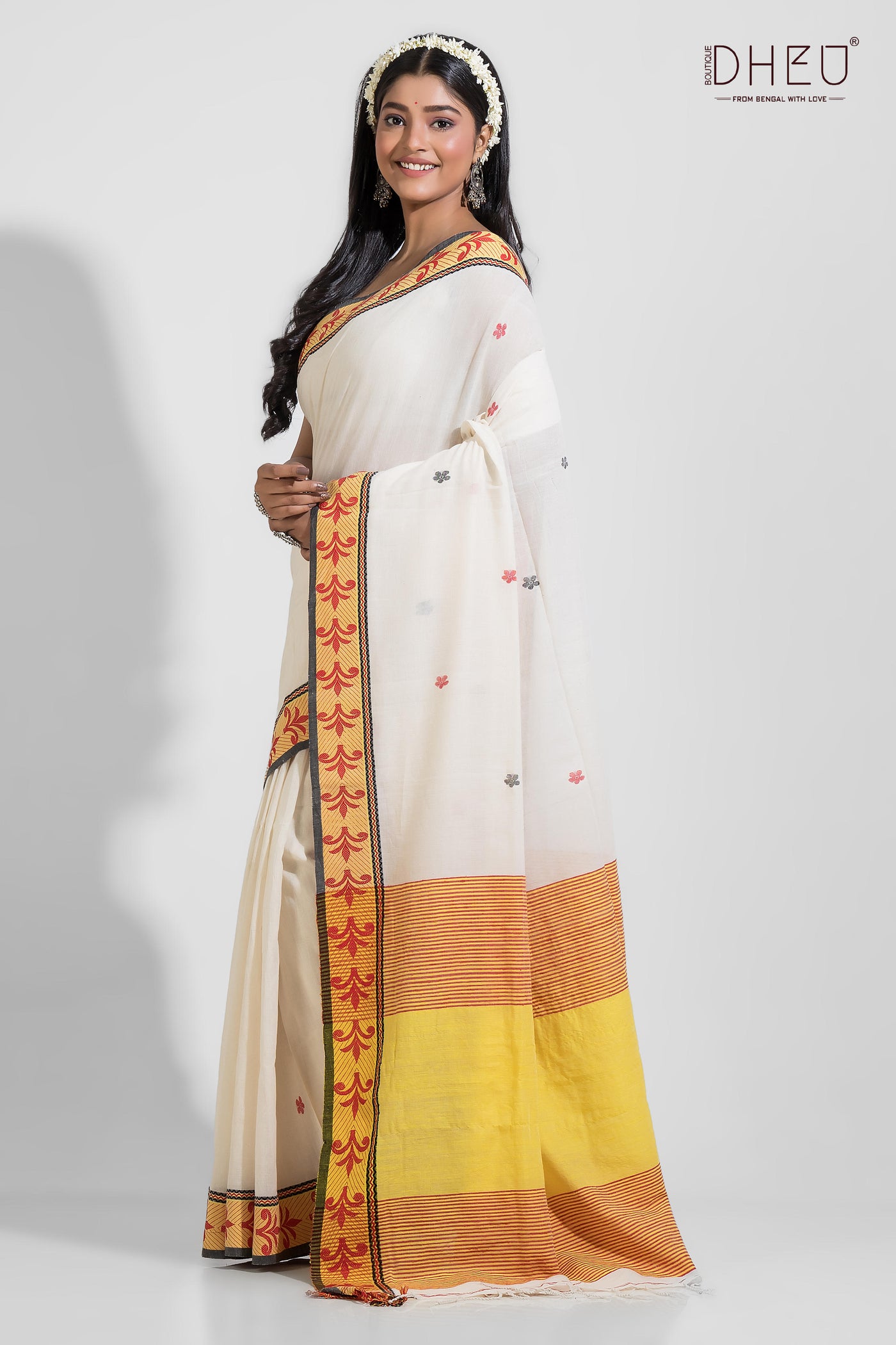 Mahanada - Pure Khadi Jamdani Tangail Saree