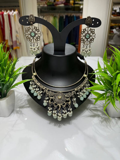 Oxidized German Silver Neckwear Set
