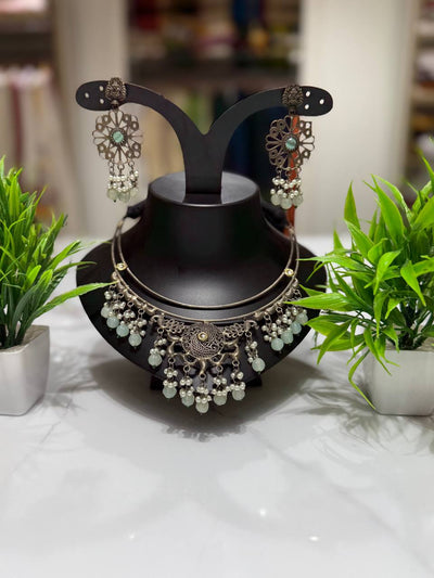 Oxidized German Silver Neckwear Set