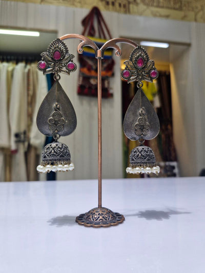 Oxidized German Silver Earrings