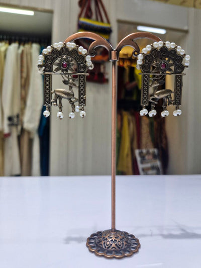 Oxidized German Silver Earrings