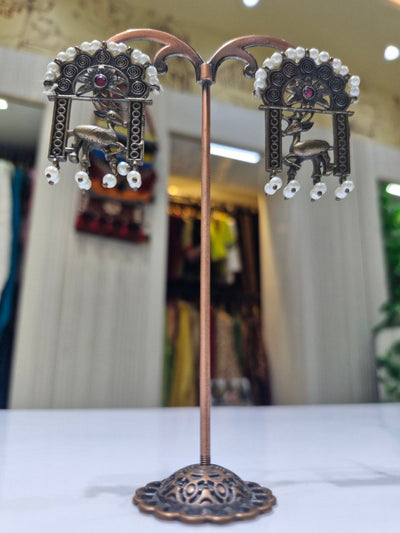 Oxidized German Silver Earrings