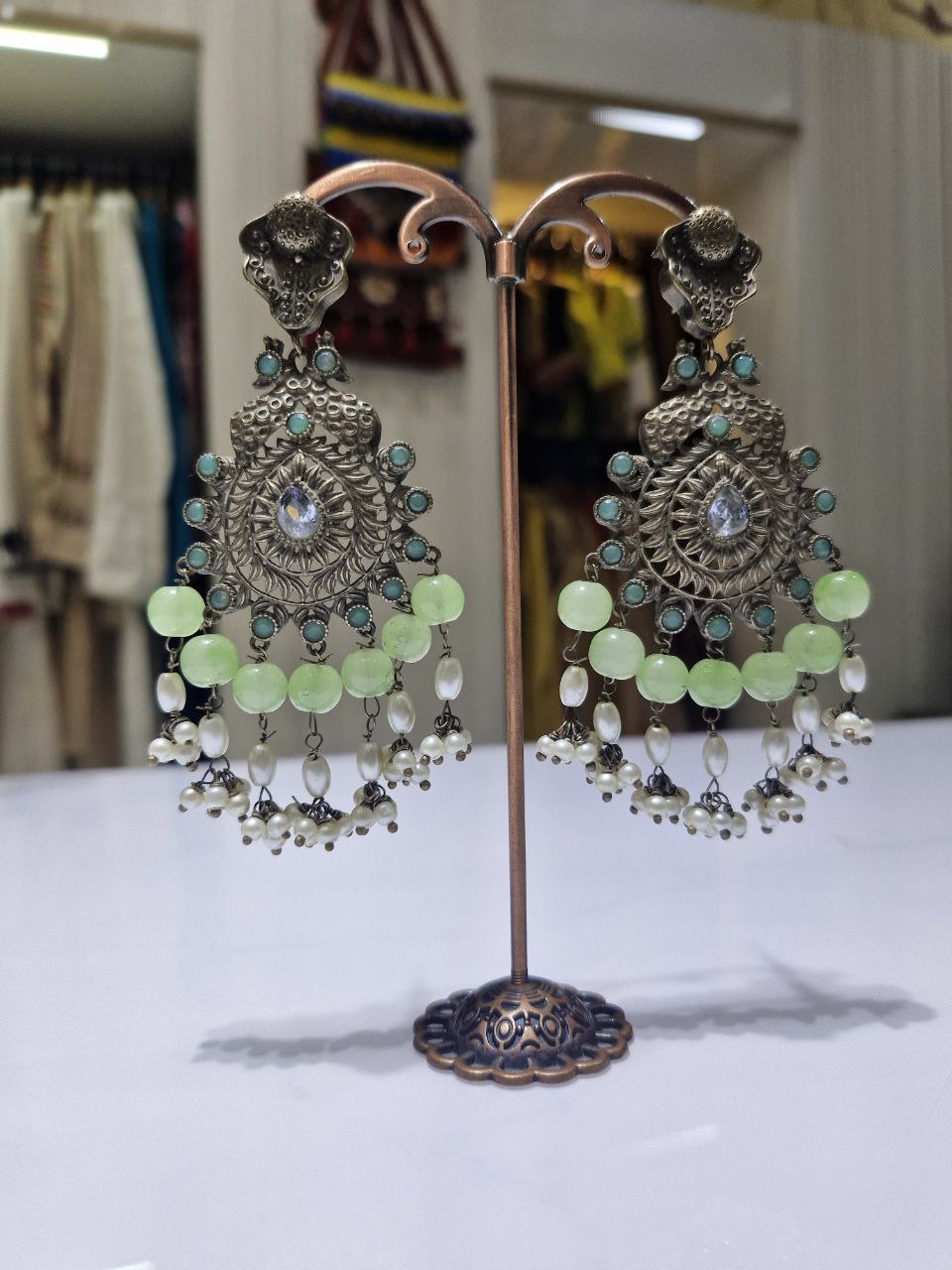 Oxidized German Silver Earrings