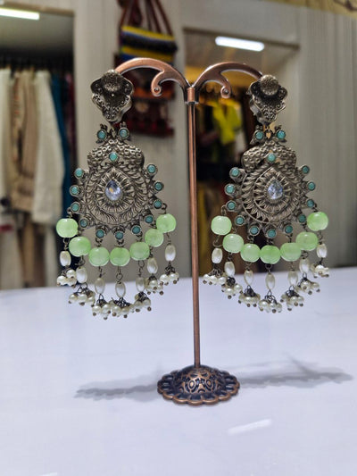 Oxidized German Silver Earrings