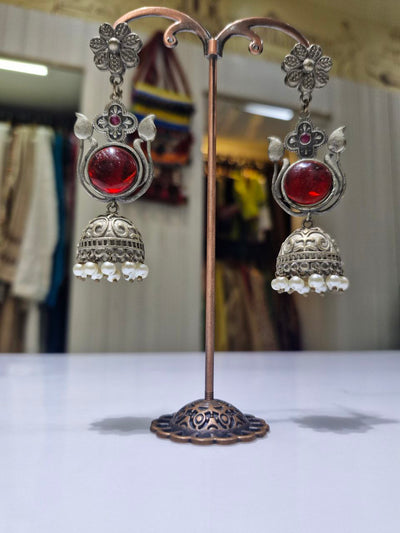 Oxidized German Silver Earrings