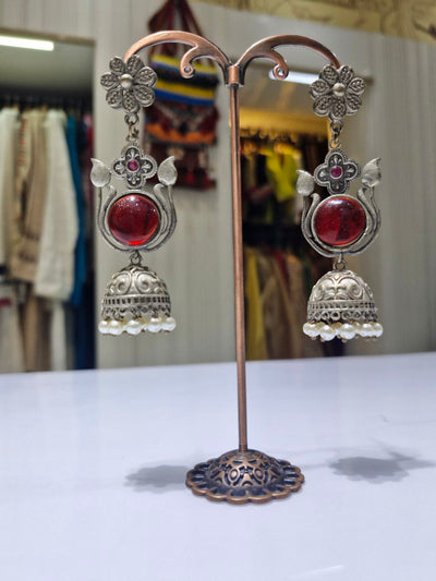 Oxidized German Silver Earrings