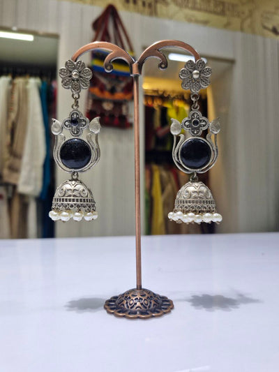 Oxidized German Silver Earrings