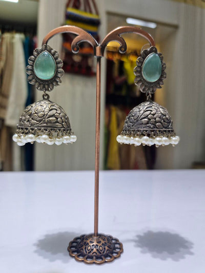 Oxidized German Silver Earrings