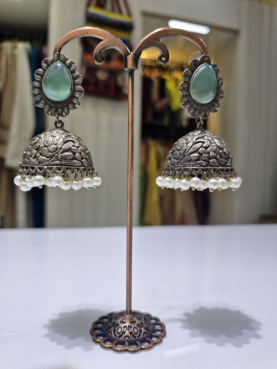 Oxidized German Silver Earrings