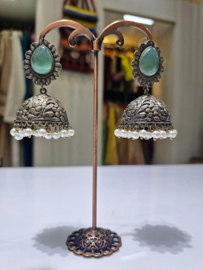 Oxidized German Silver Earrings
