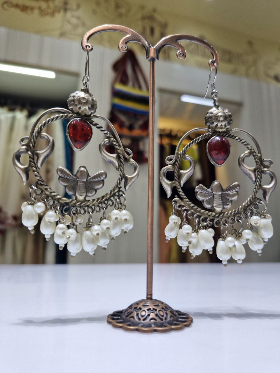 Oxidized German Silver Earrings