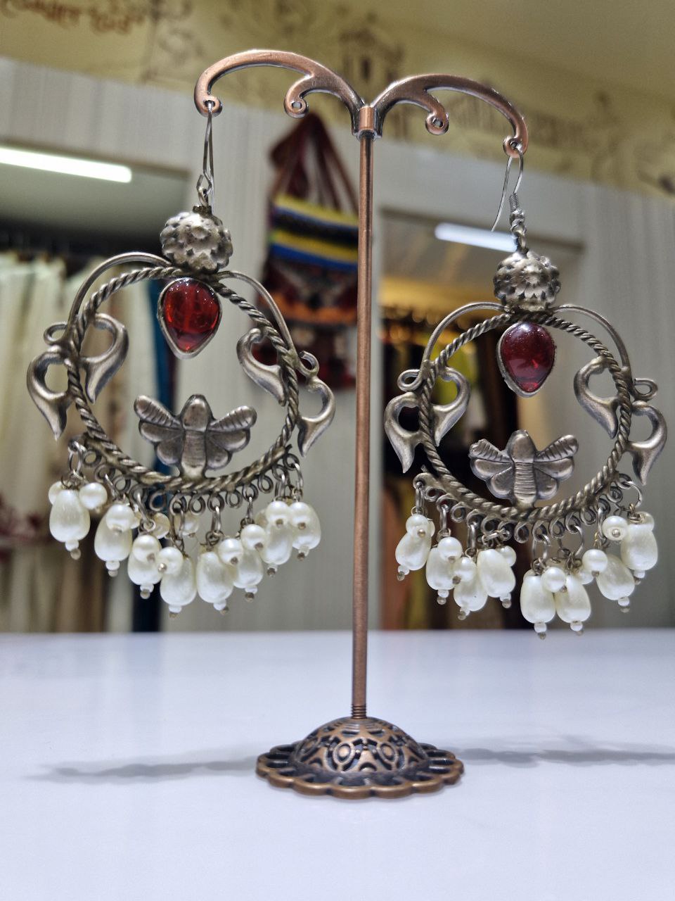 Oxidized German Silver Earrings