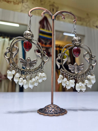 Oxidized German Silver Earrings