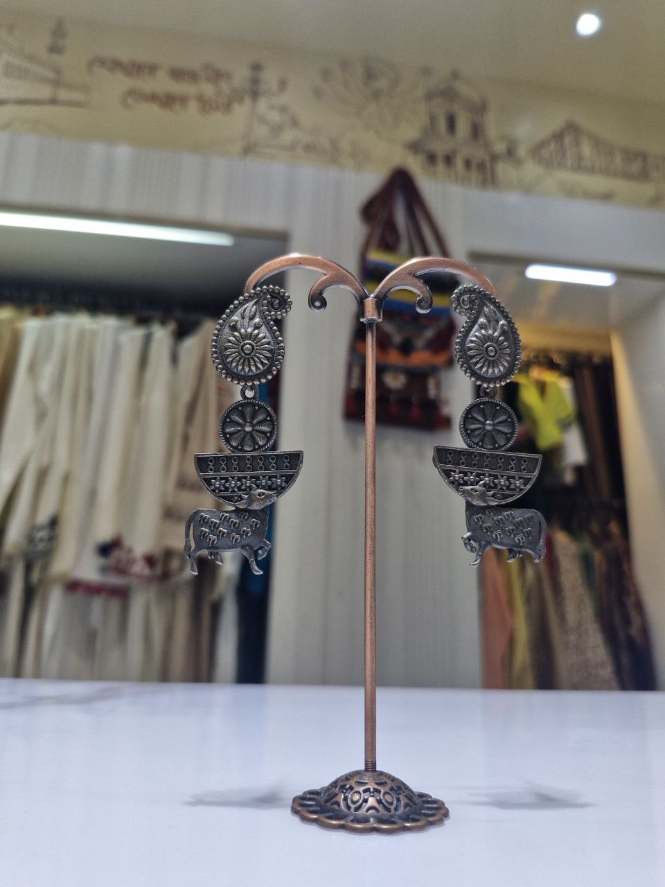 Oxidized German Silver Earrings