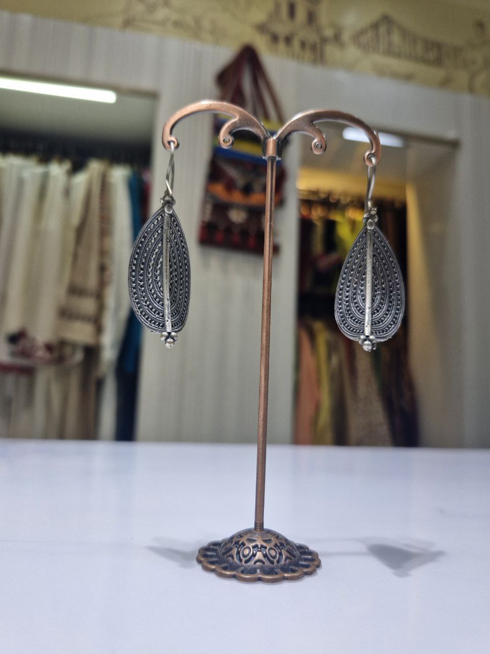 Oxidized German Silver Earrings