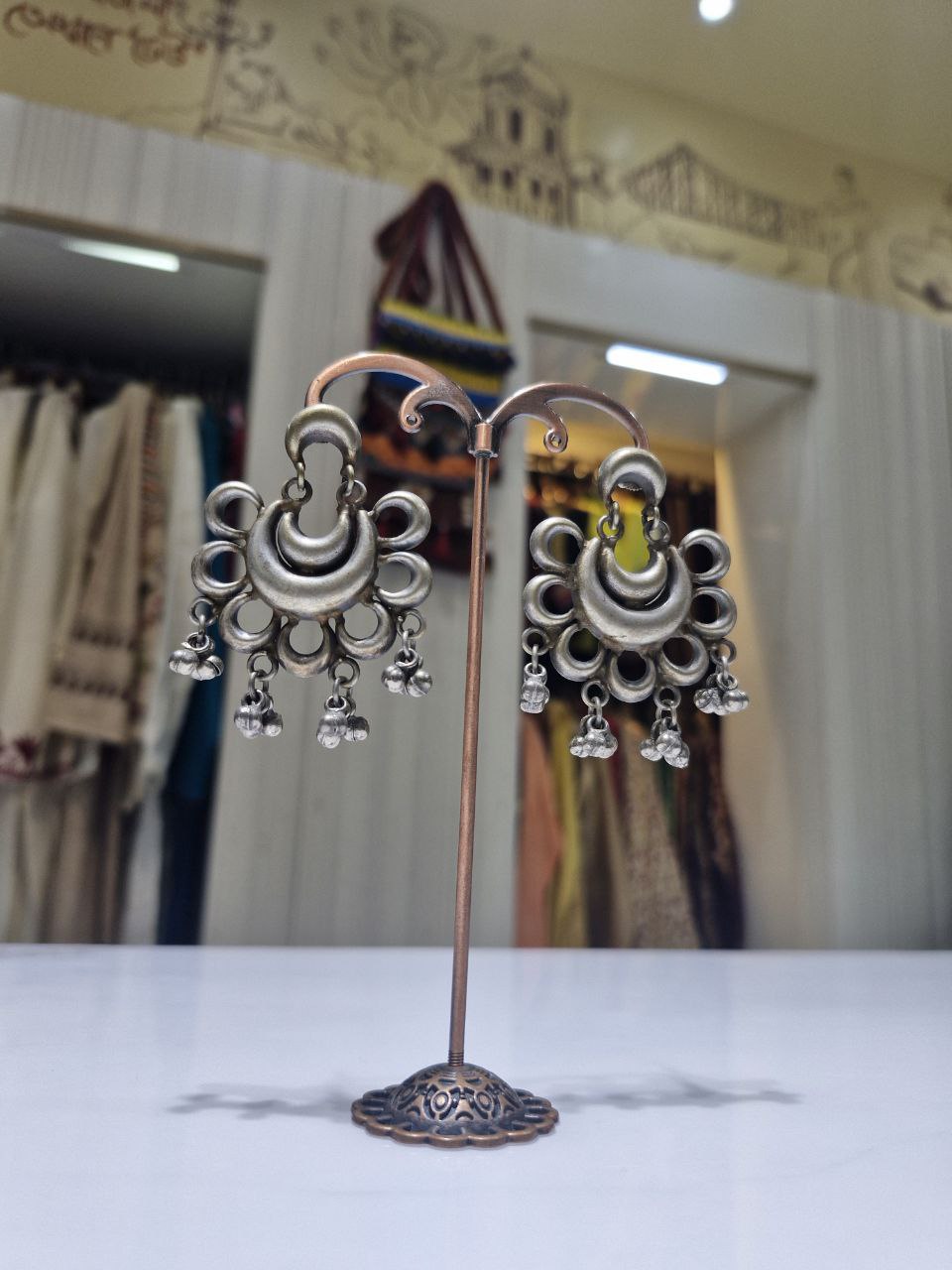 Oxidized German Silver Earrings
