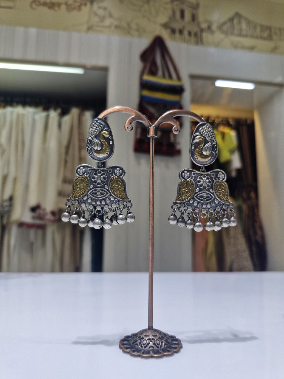 Oxidized German Silver Earrings