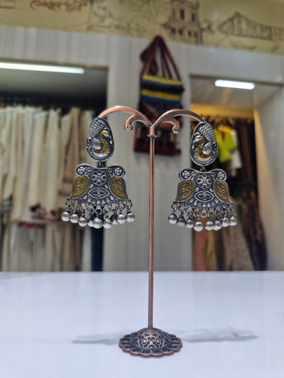 Oxidized German Silver Earrings